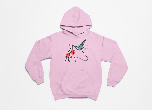 Unicorn Fun! Horse Graphic Pink Hoodie