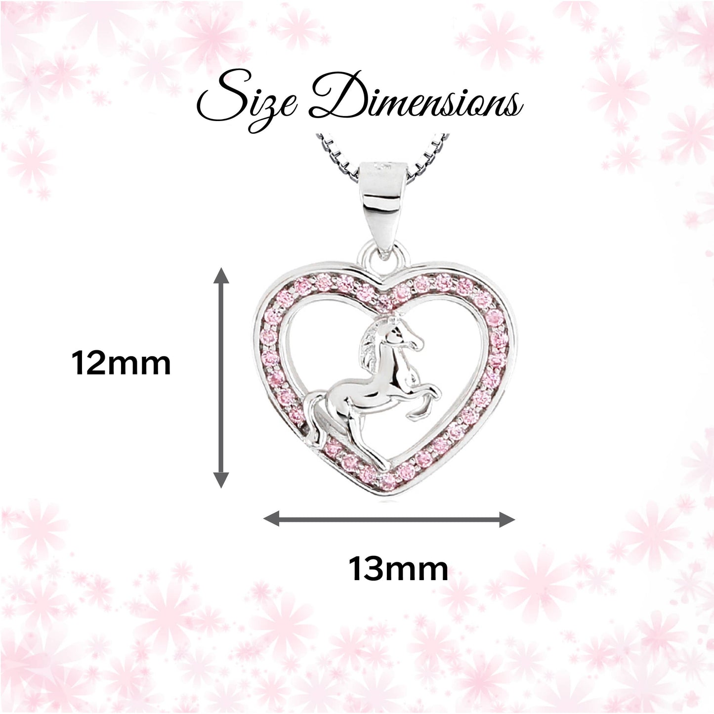 Sterling Silver Horse Heart Necklace