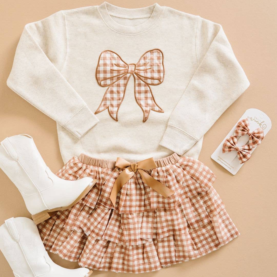 Gingham Bow Sweatshirt
