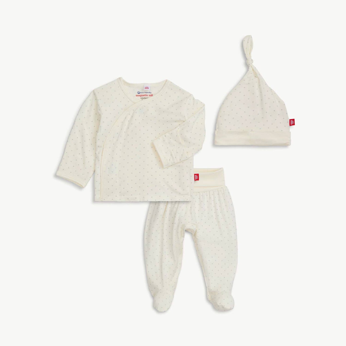PIN DOT CREAM KIMONO SET