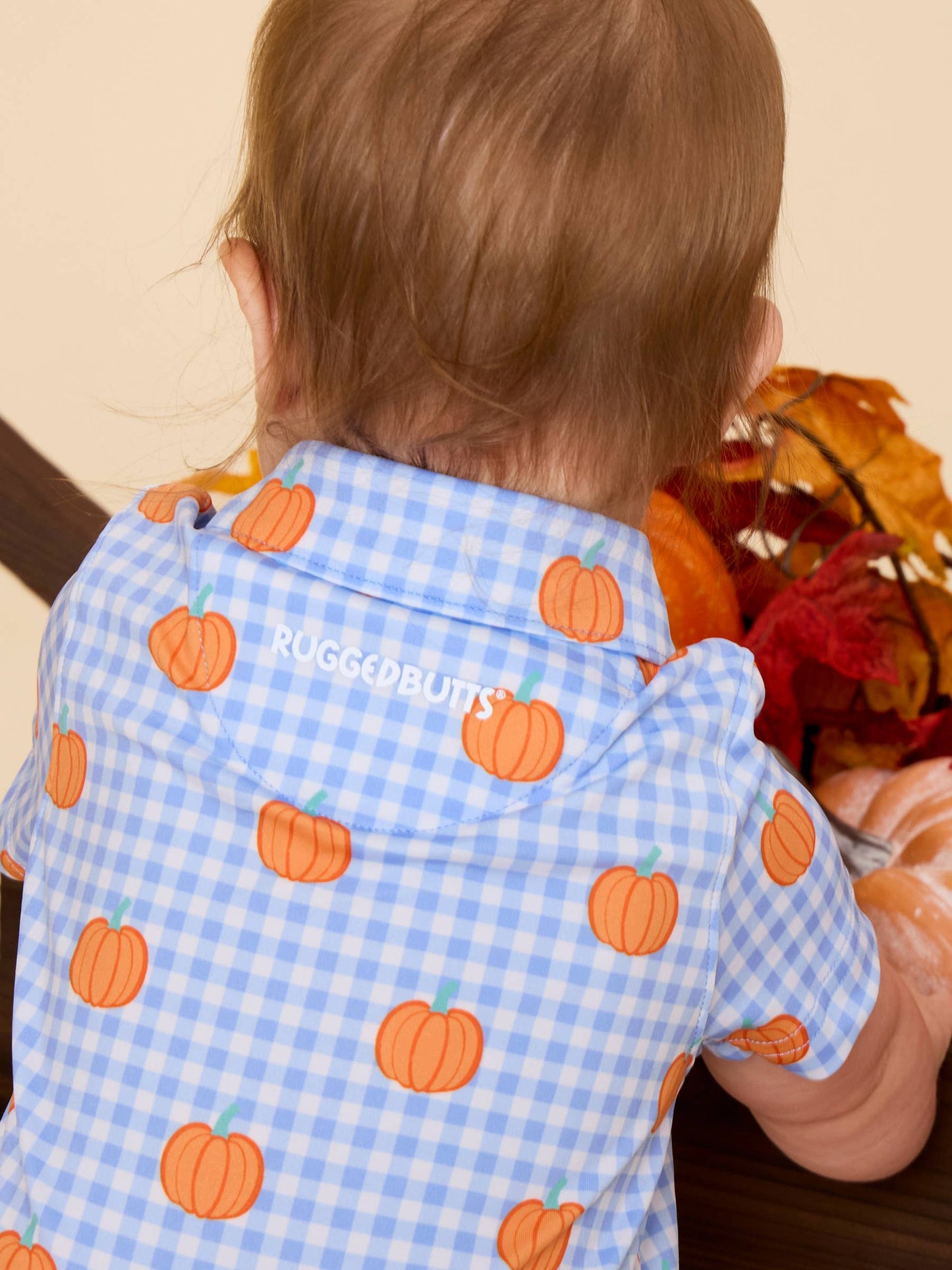 Boys Pumpkin Performance Romper