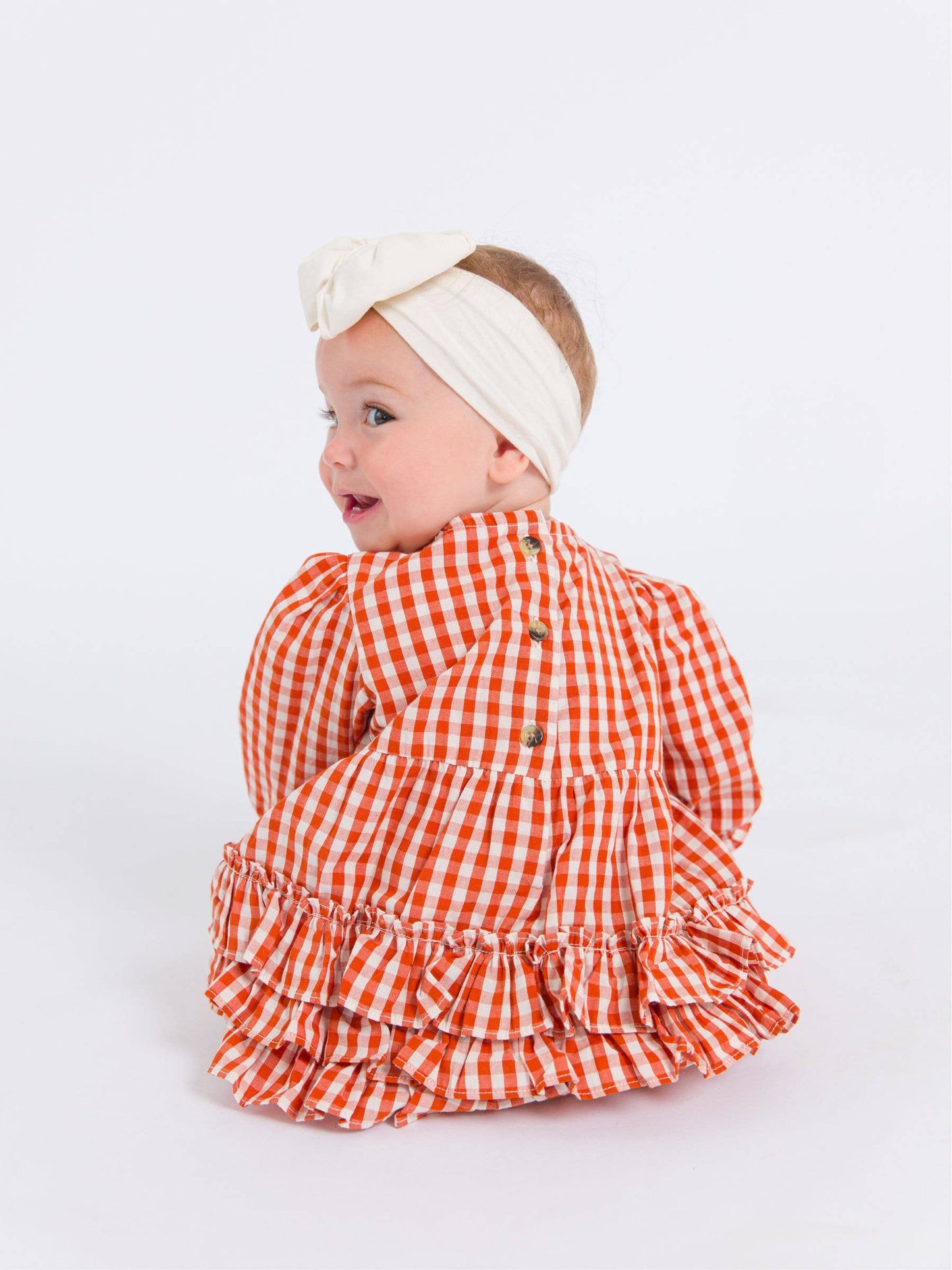 Baby Gingham Woven l/s Romper