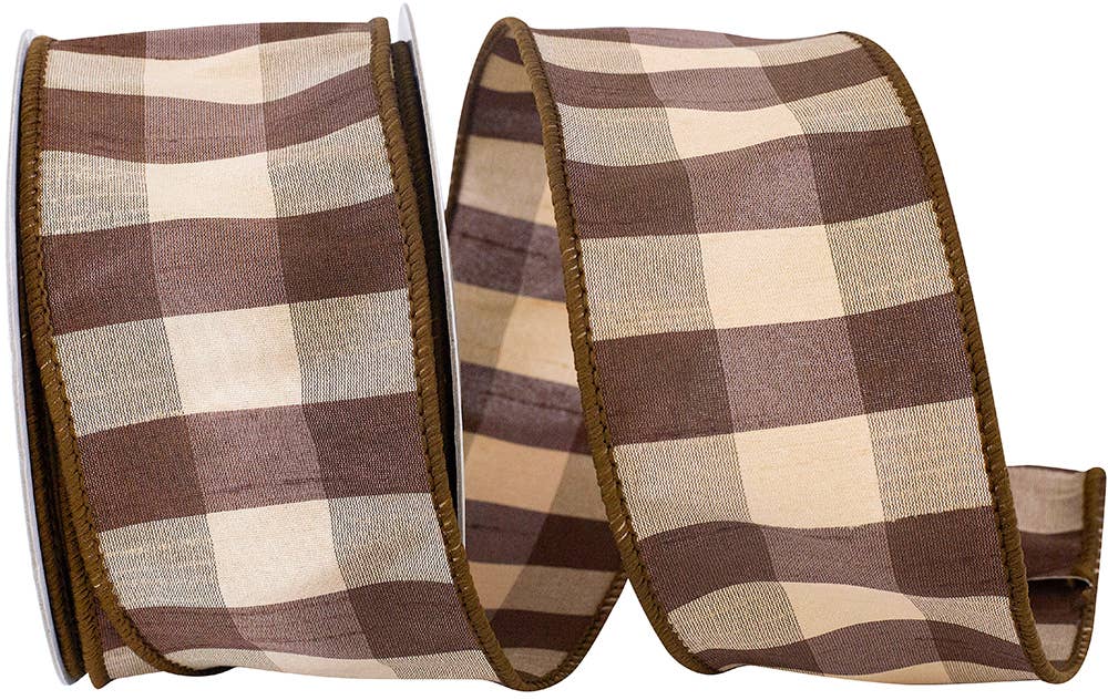 Check Brown Silk Wired 2.5"
