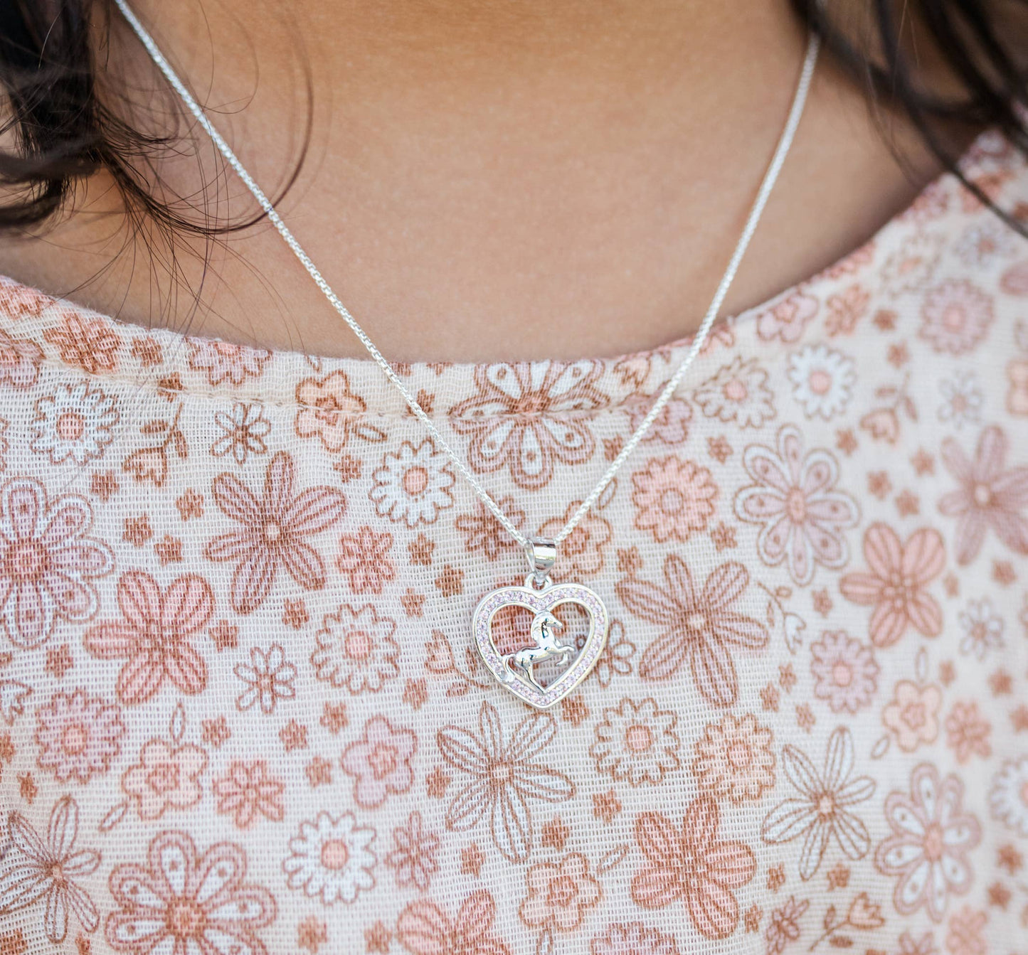 Sterling Silver Horse Heart Necklace