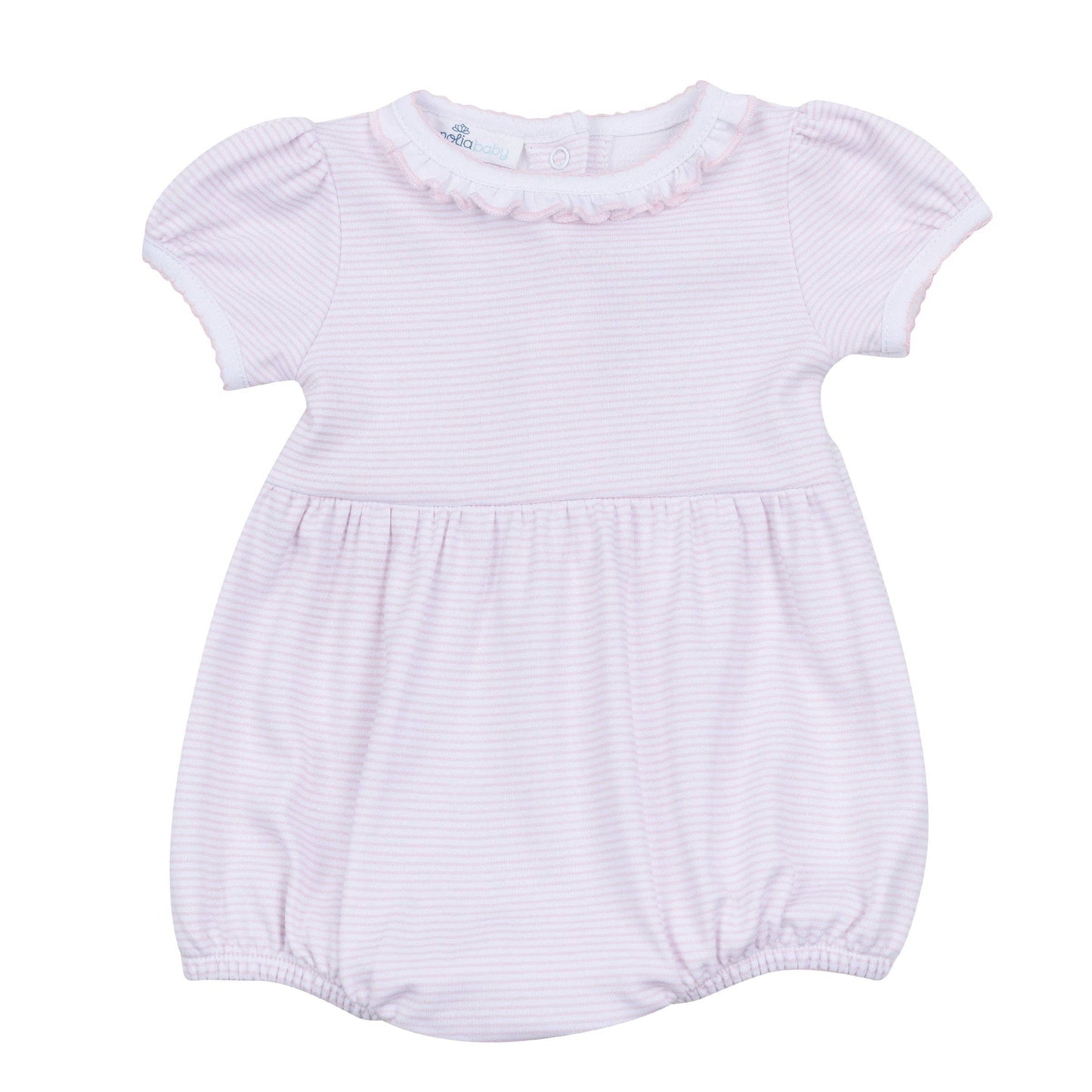 Pink Stripes Short Sleeve Bubble