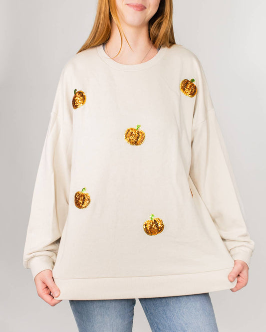Sequin Pumpkin Patch Sweatshirt