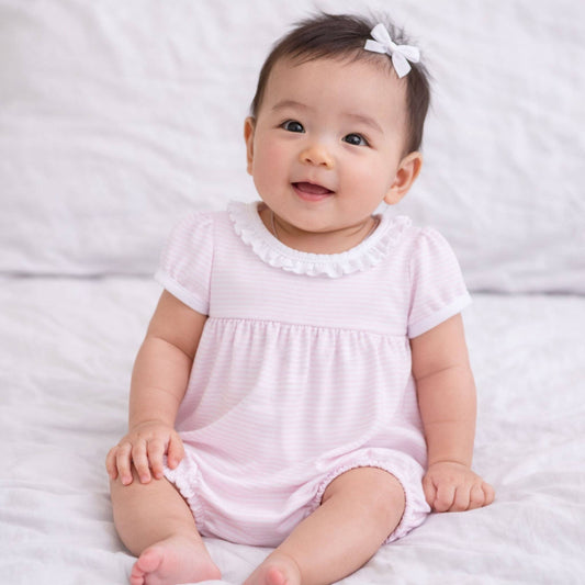 Pink Stripes Short Sleeve Bubble