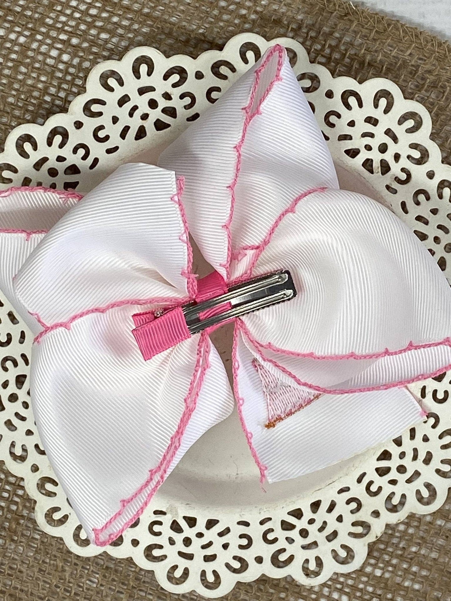 Birthday Cake Embroidered Bow