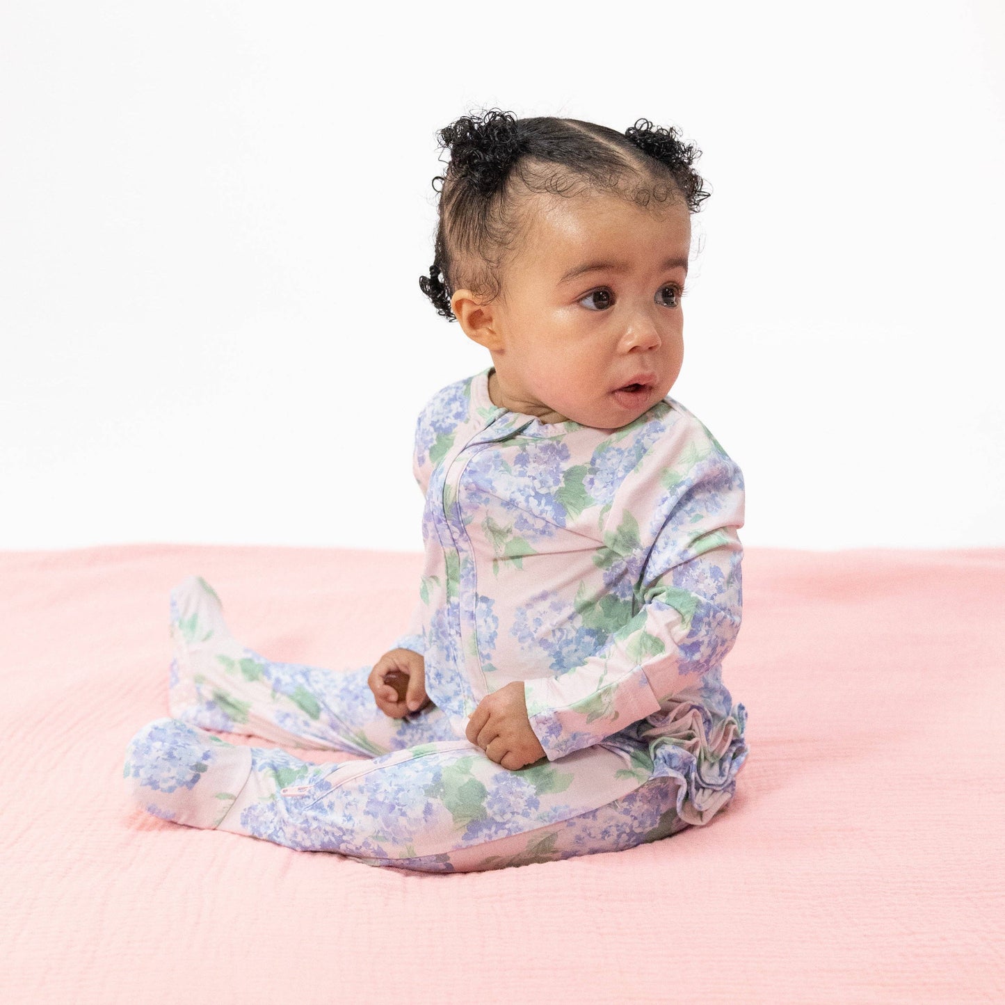 Hydrangeas Zipper Footie