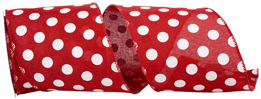 White on Red Dots Wired 4"
