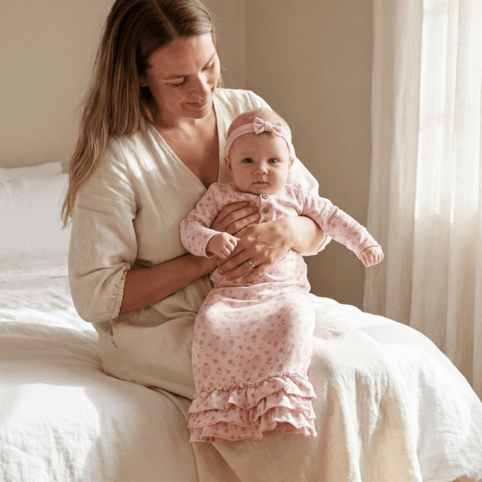 Ruffle Receiving Gown in Double Love