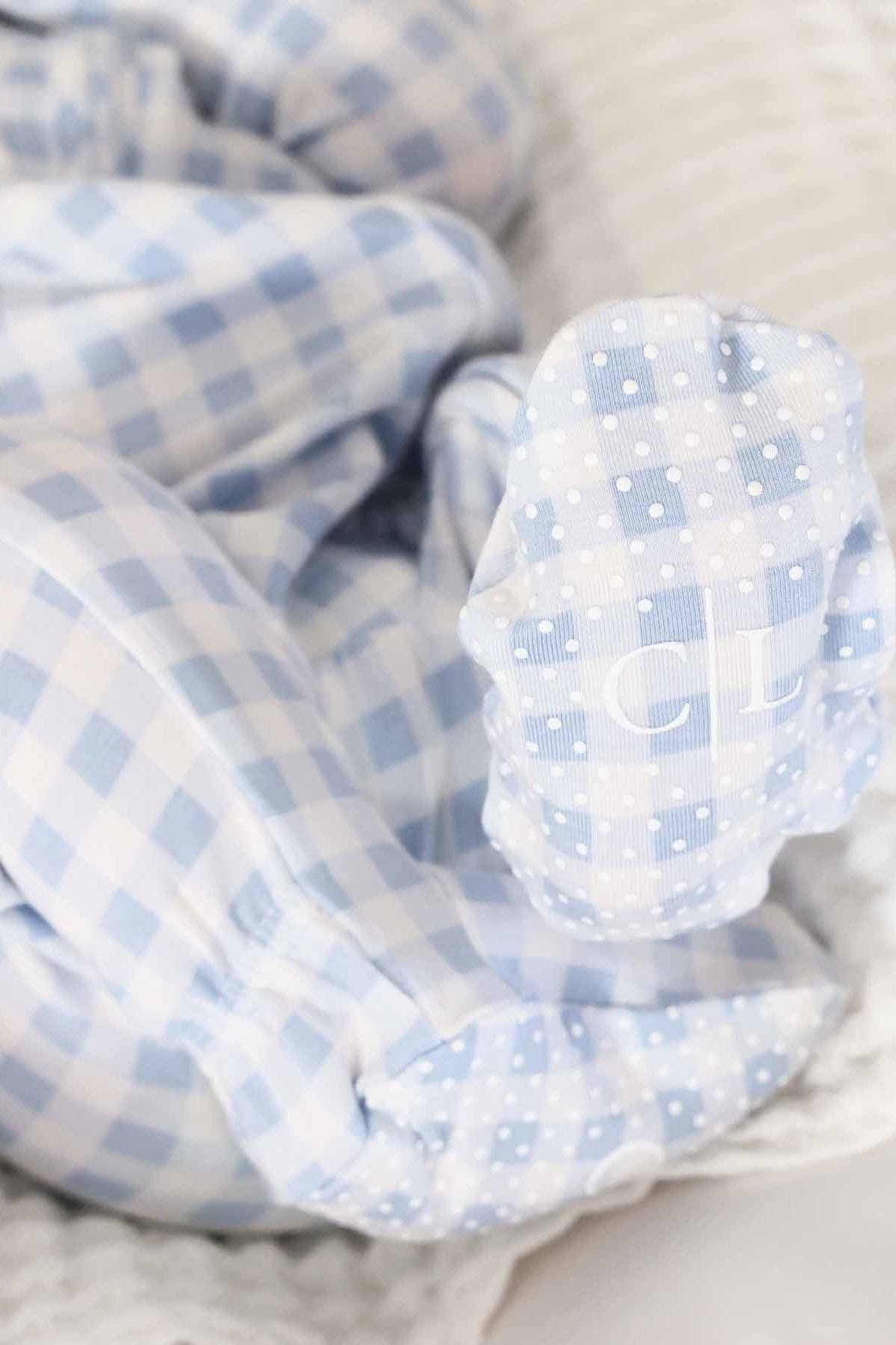 Zipper Footie in Blue Gingham