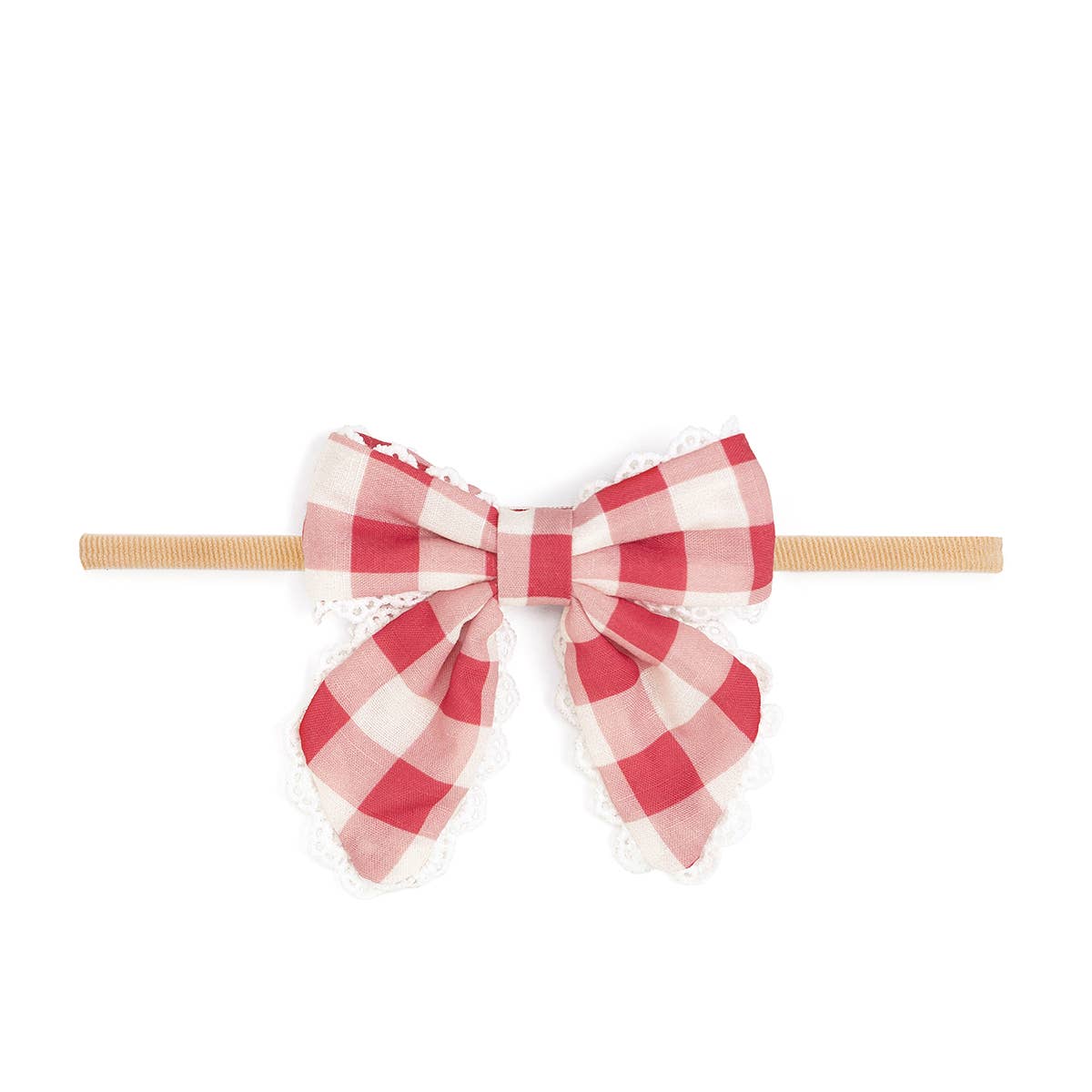 Red Gingham Baby Headband