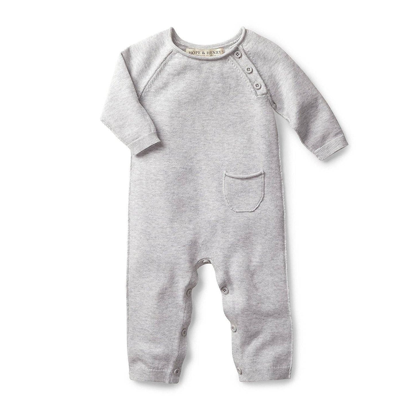 Raglan Knit Romper Gray