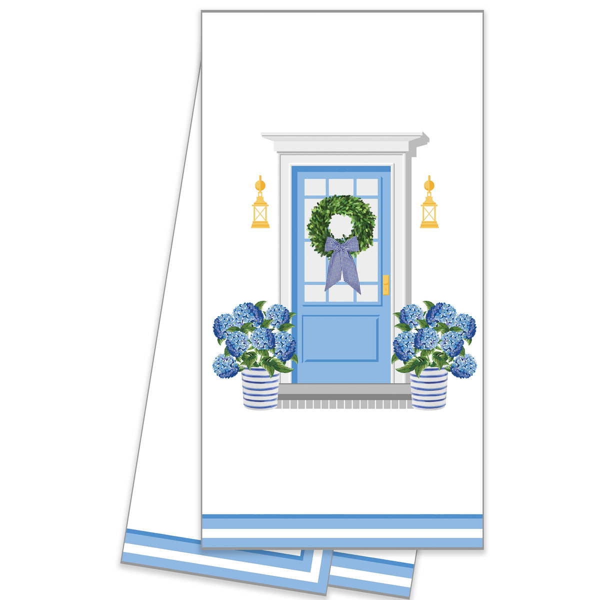 Cotton Tea Towel Hydrangeas Door