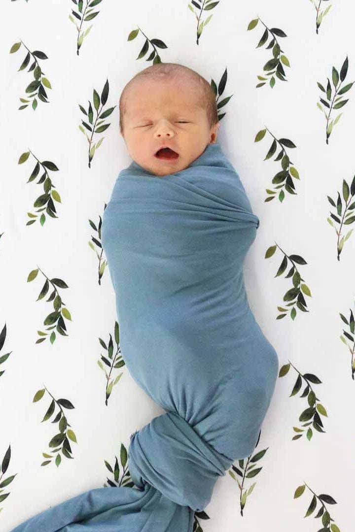 Solid Dusty Blue Knit Swaddle