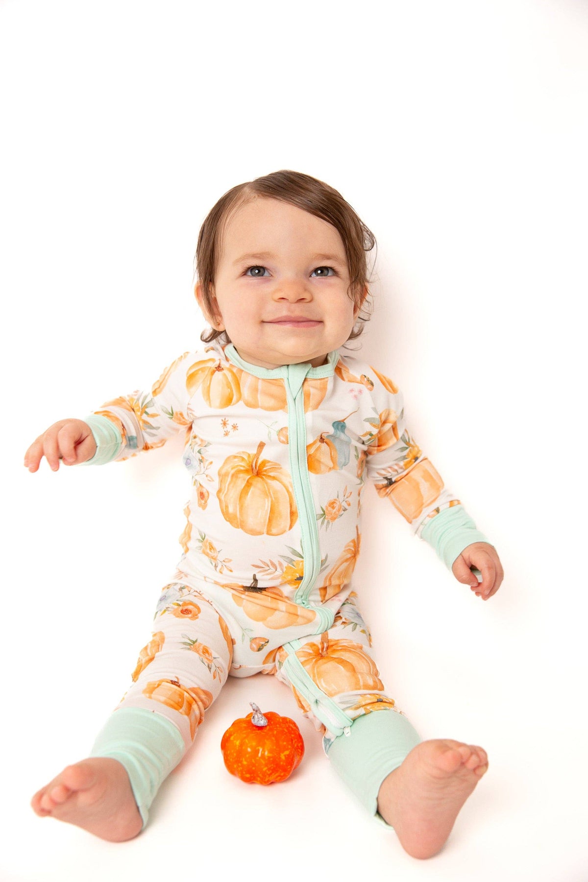 Pumpkin Floral Bamboo Zipper PJ