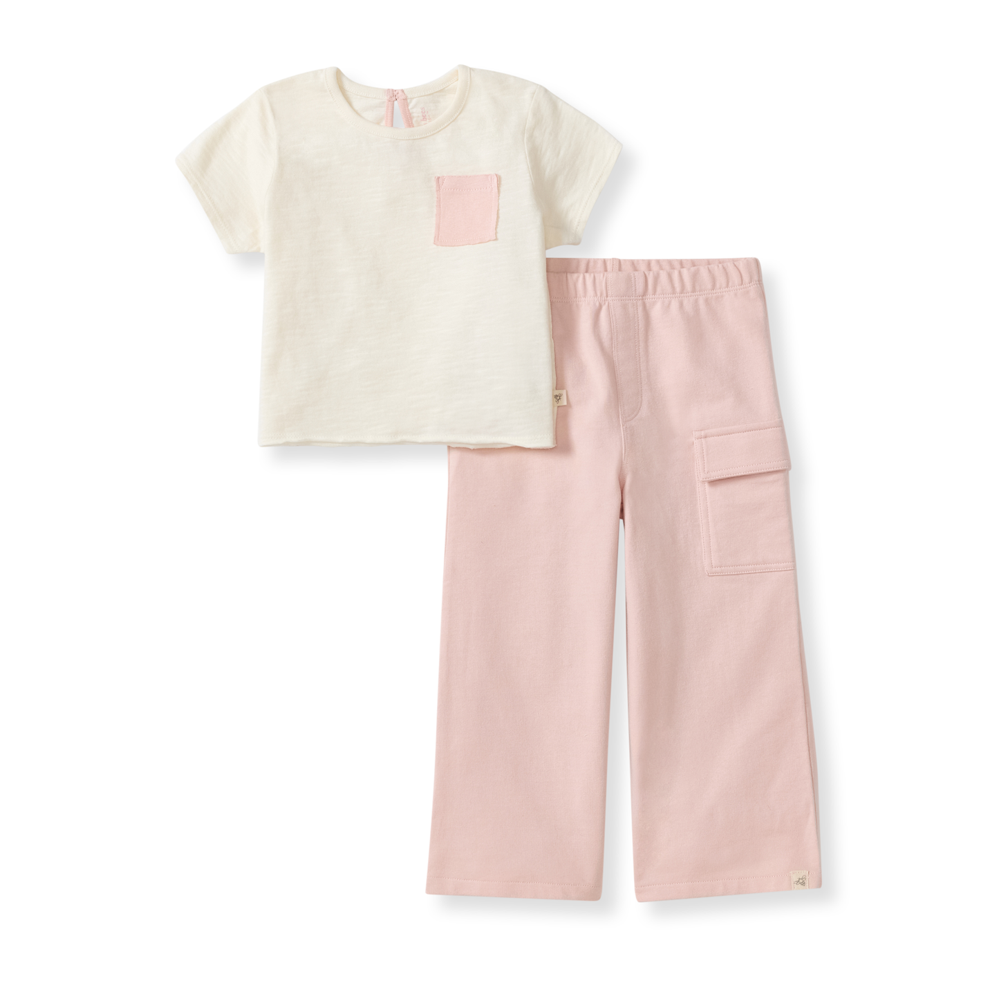 Girl Slub Pocket  Pants Set