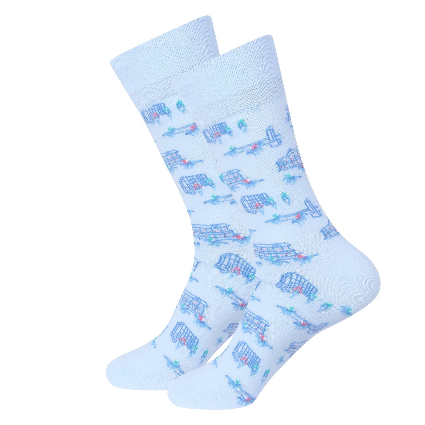 Blue Horse Racing Icons Socks