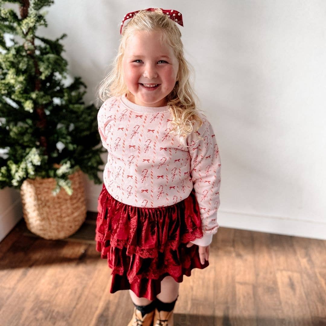 Red Velvet Tiered Skirt