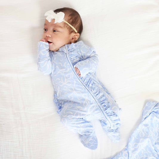 Blue-tiful Bows Footie
