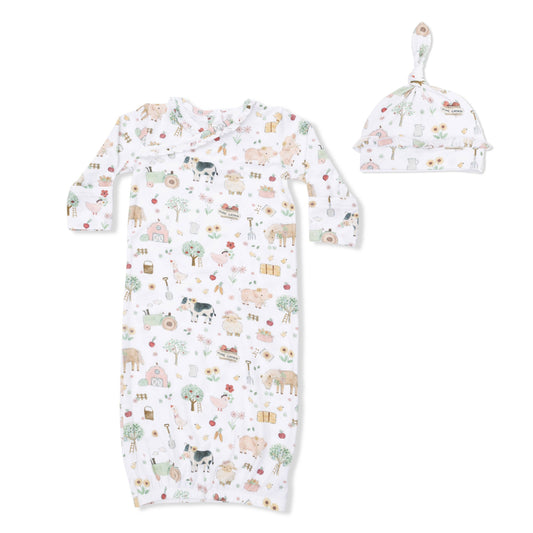 Cute Farm Animals Gown Set