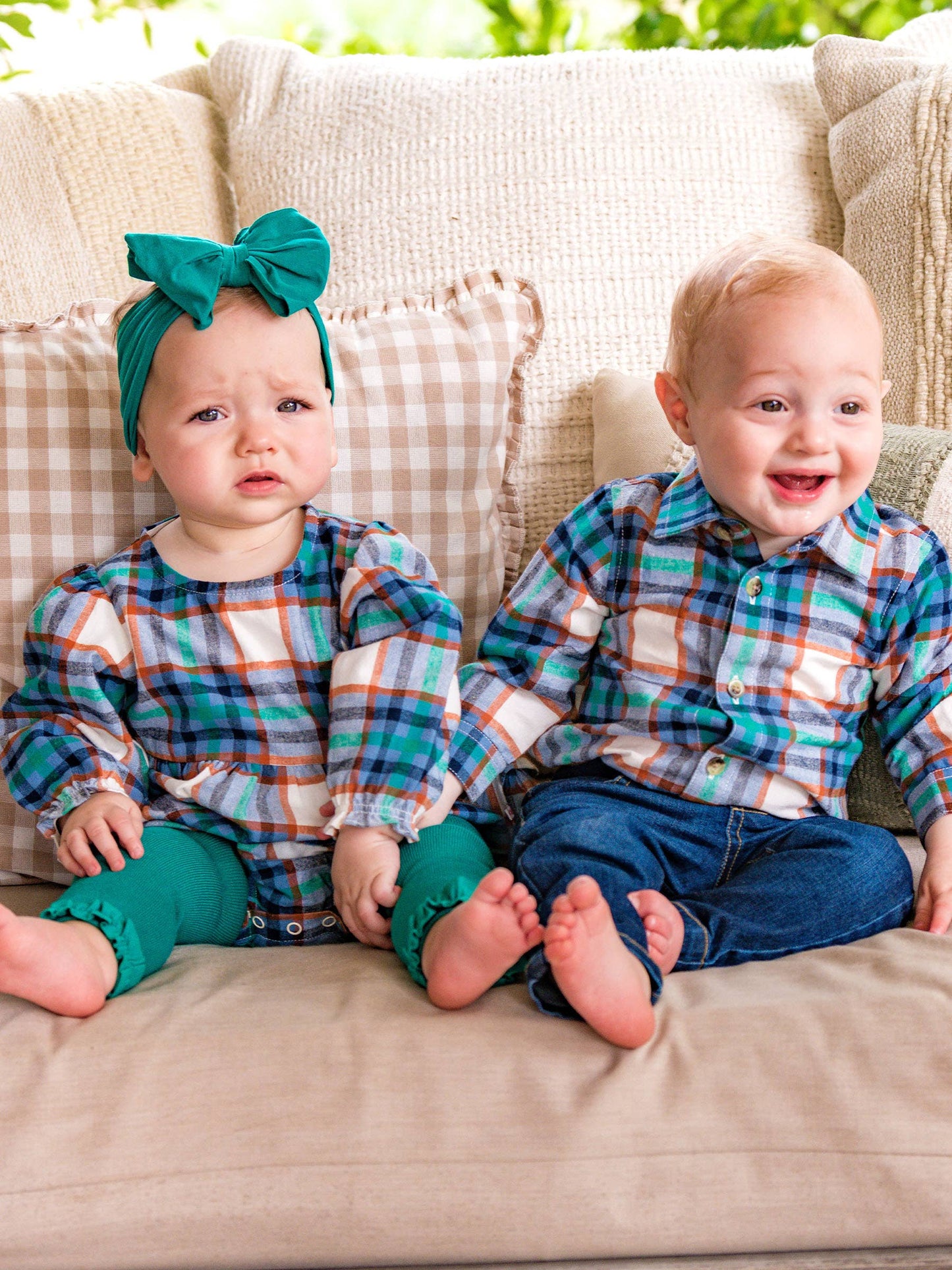 Peyton Plaid Woven Bubble Romper