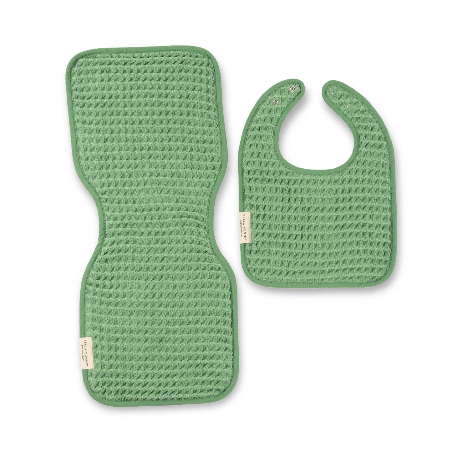 Reversible Bib/Burp Set Green