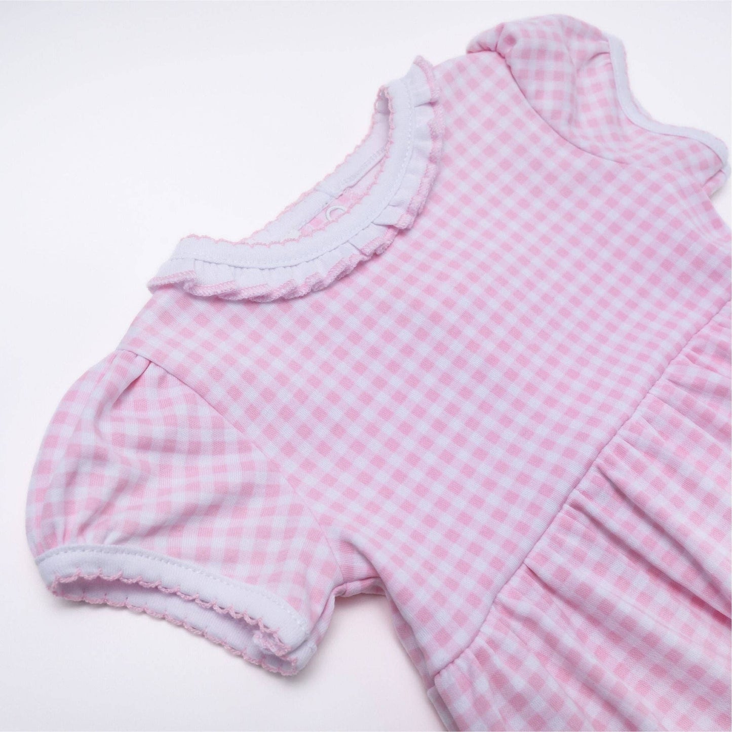 Pink Checks Short Sleeve Bubble
