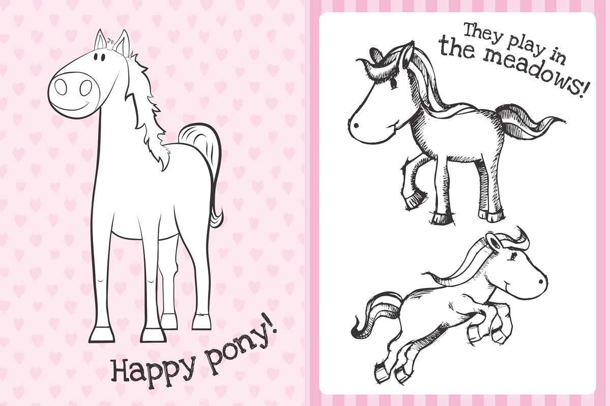 Too Cute Coloring Book: Ponies