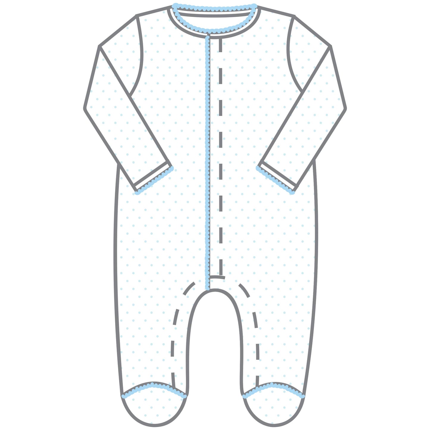 Blue Mini Dots Footie