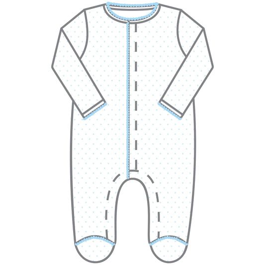 Blue Mini Dots Footie