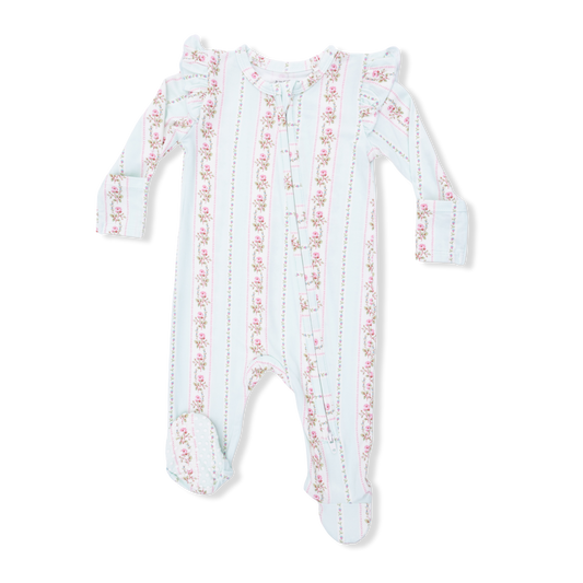 Antoinette Floral Stripe Footie