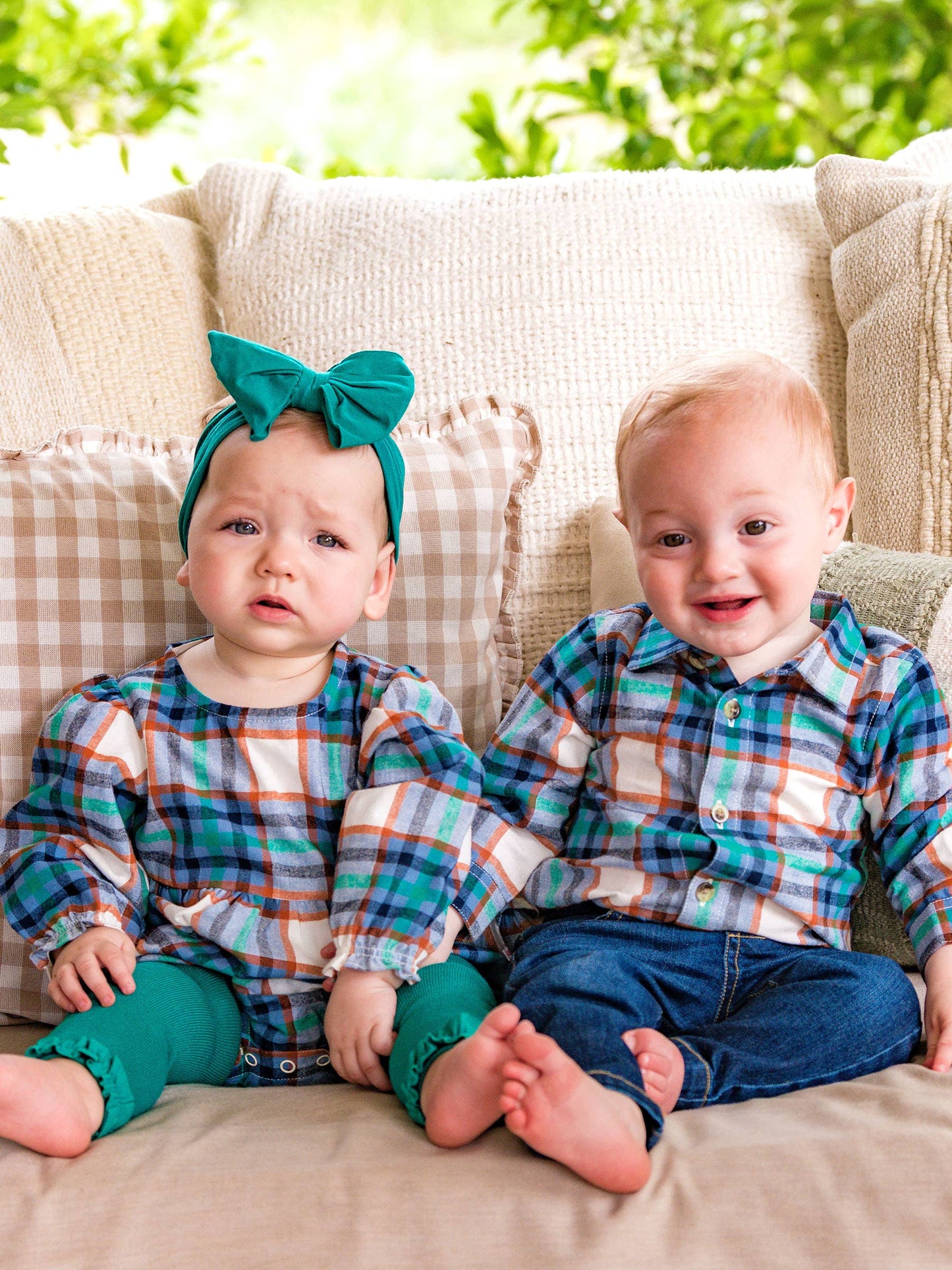 Peyton Plaid Woven Bubble Romper
