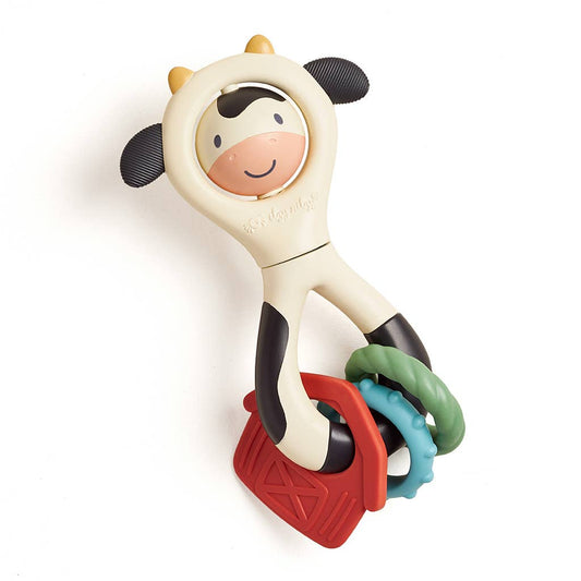 Itzy Spinner Teething Rattle Cow