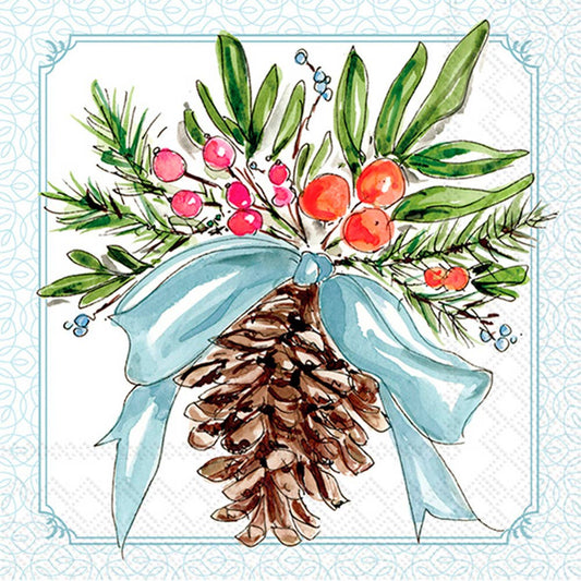 Paper Cocktail Napkin Pinecones