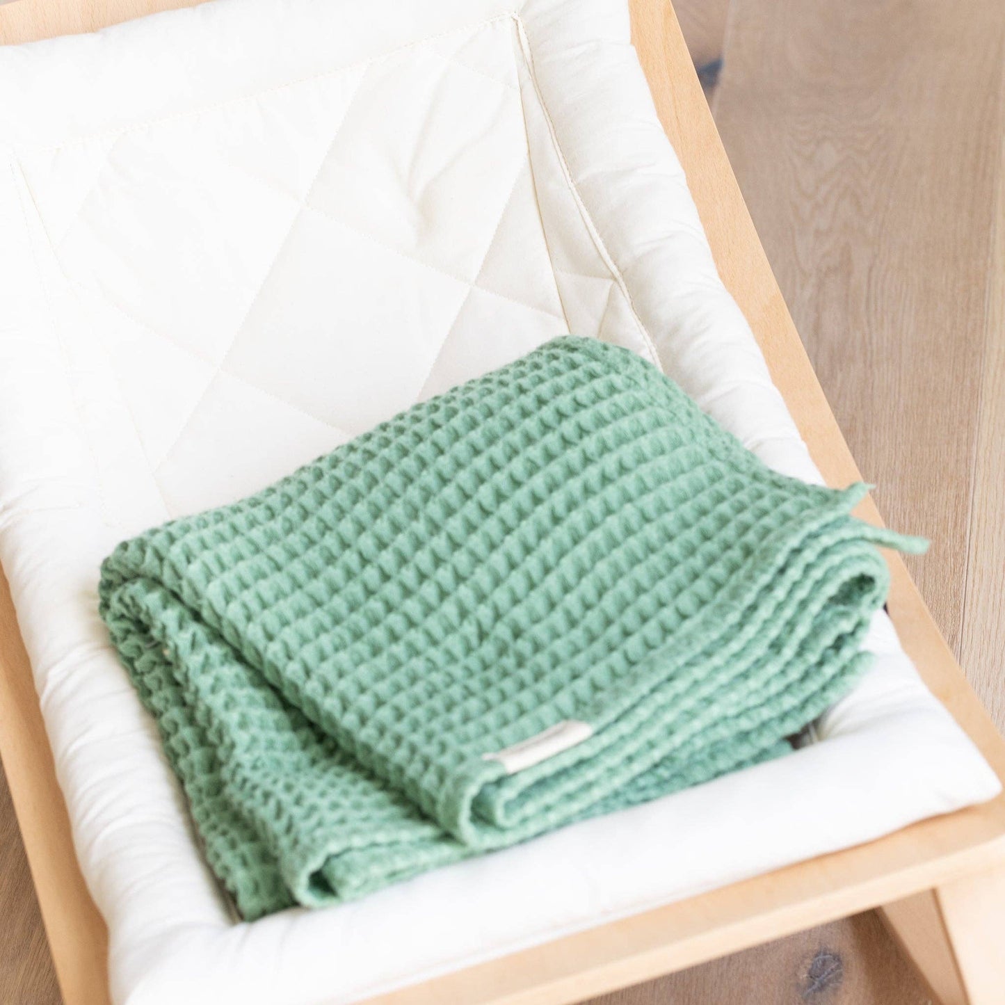 Waffle Baby Blanket Green