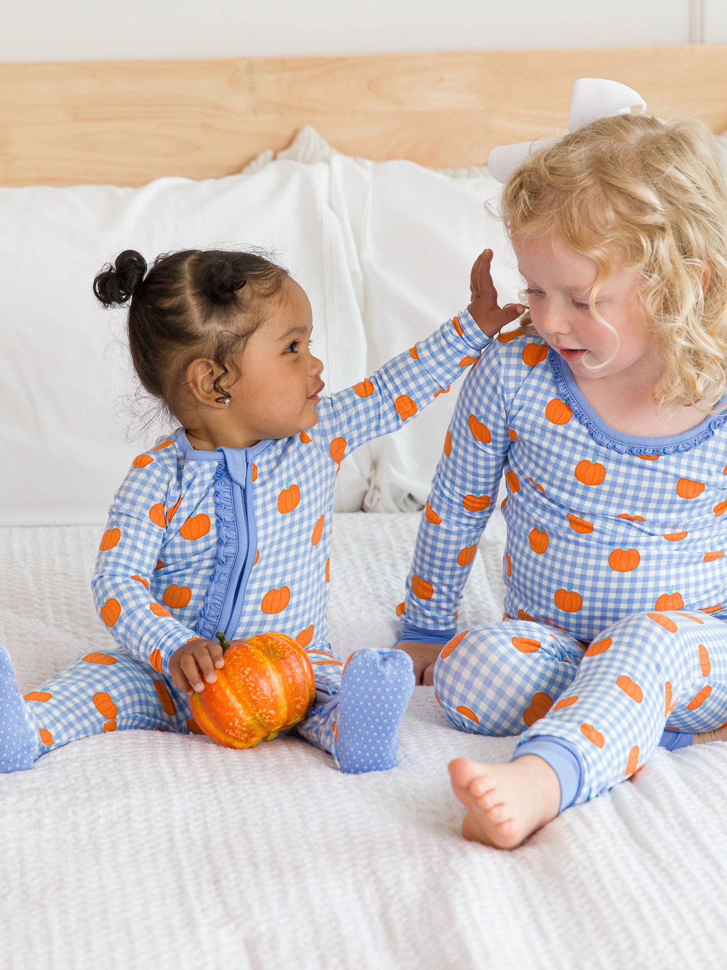 Baby Girls Pumpkin Ruffle Footie