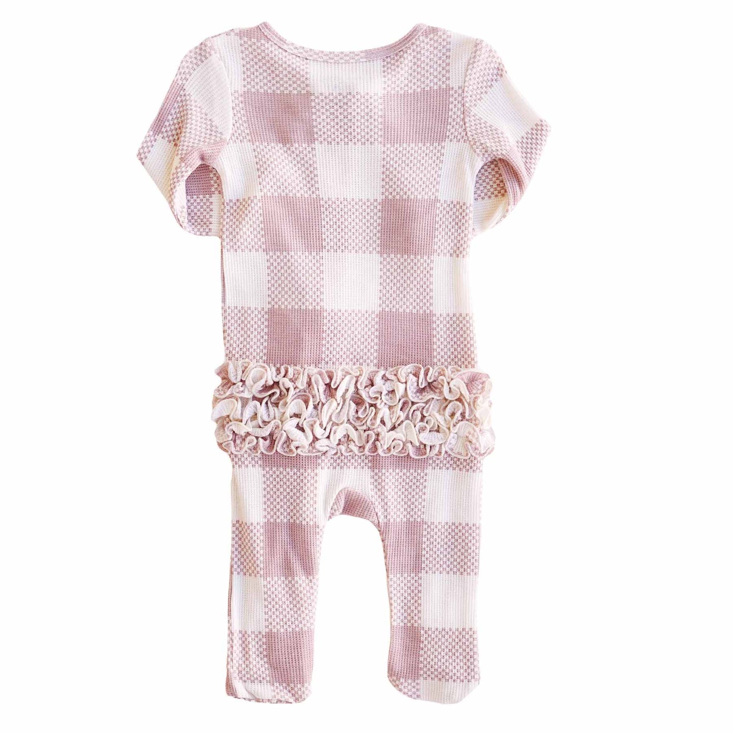 Check Bamboo Ruffle Footie