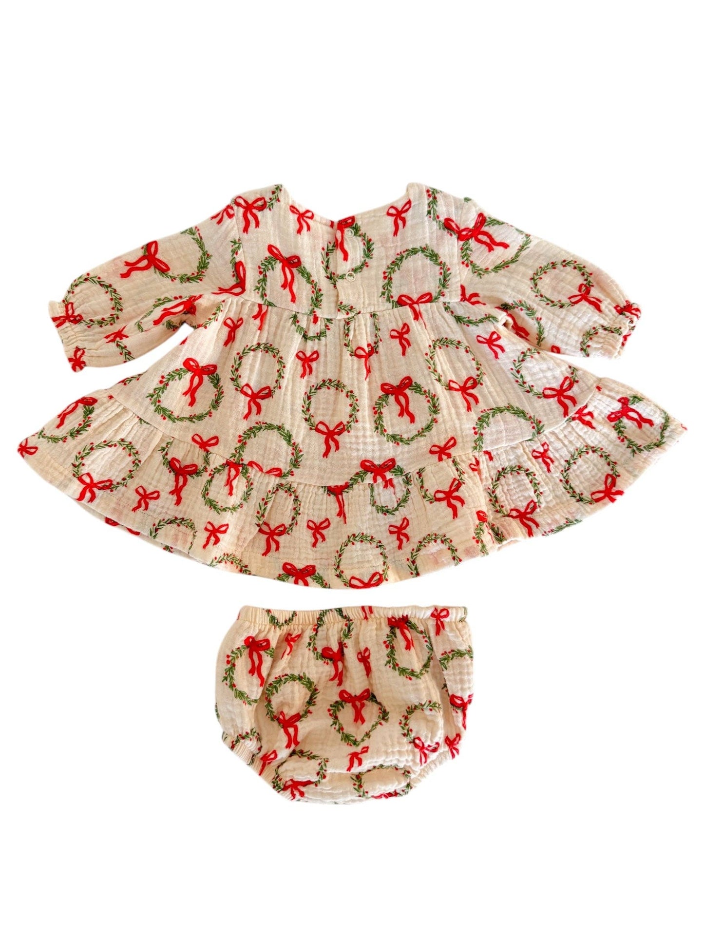 Smocked Ruffle Tiered Wreath Dress Set
