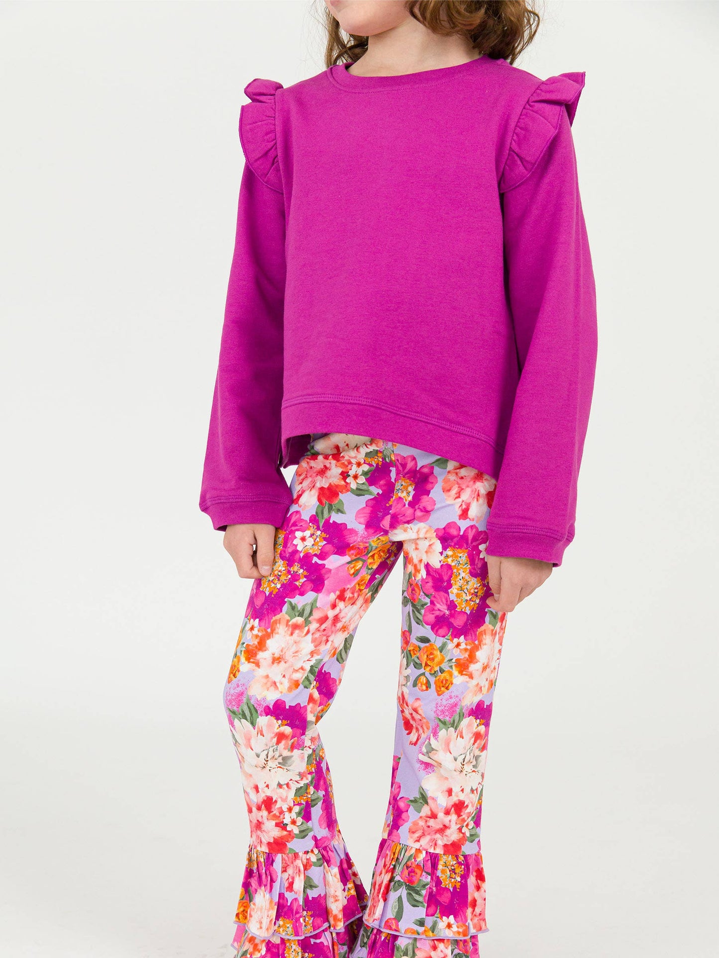 Plum Knit Flutter Sweatshirt