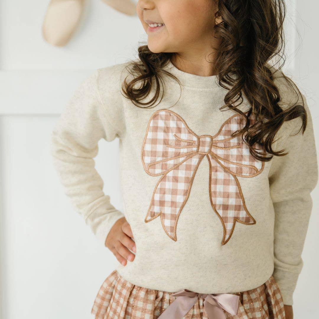 Gingham Bow Sweatshirt