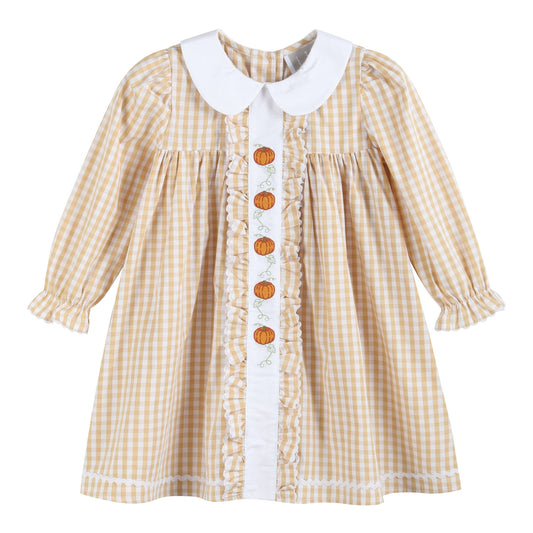 Gingham Pumpkin Vine Dress