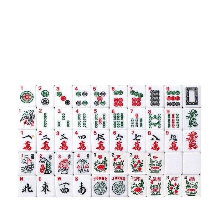 American Mahjong Tile Set (166) White