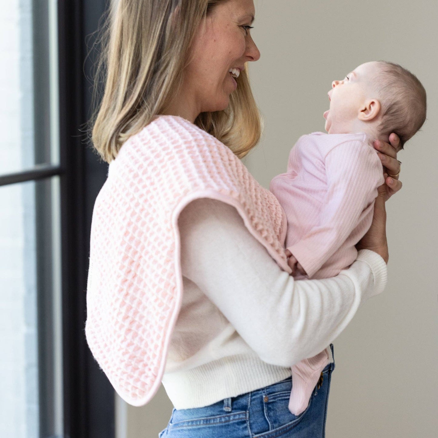 Reversible Bib/Burp Set Blush