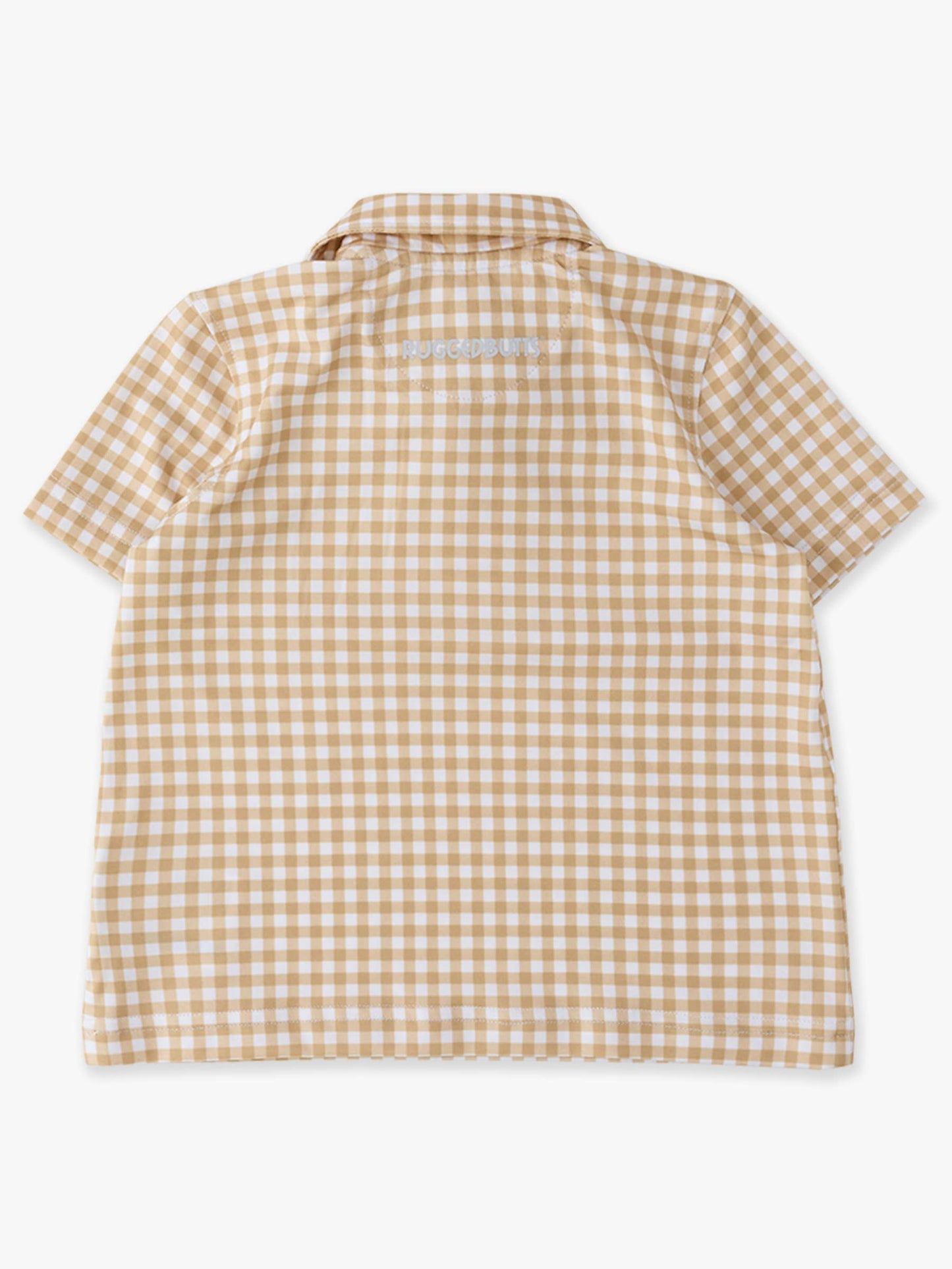 Khaki Mini Gingham Performance Polo