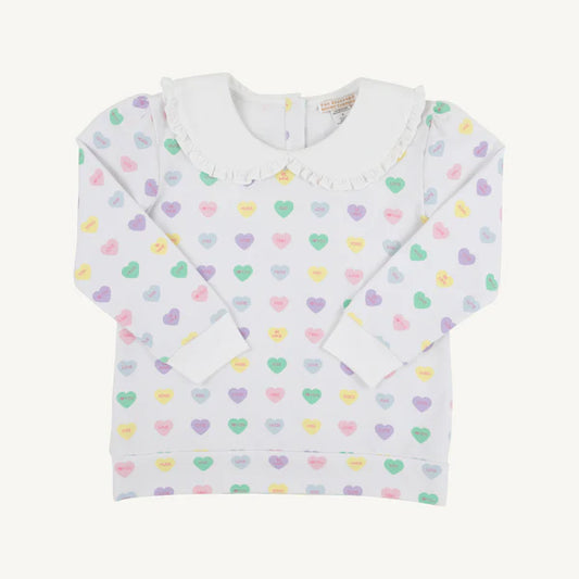 Maude's Ruffle Cassidy Crewneck Hearts