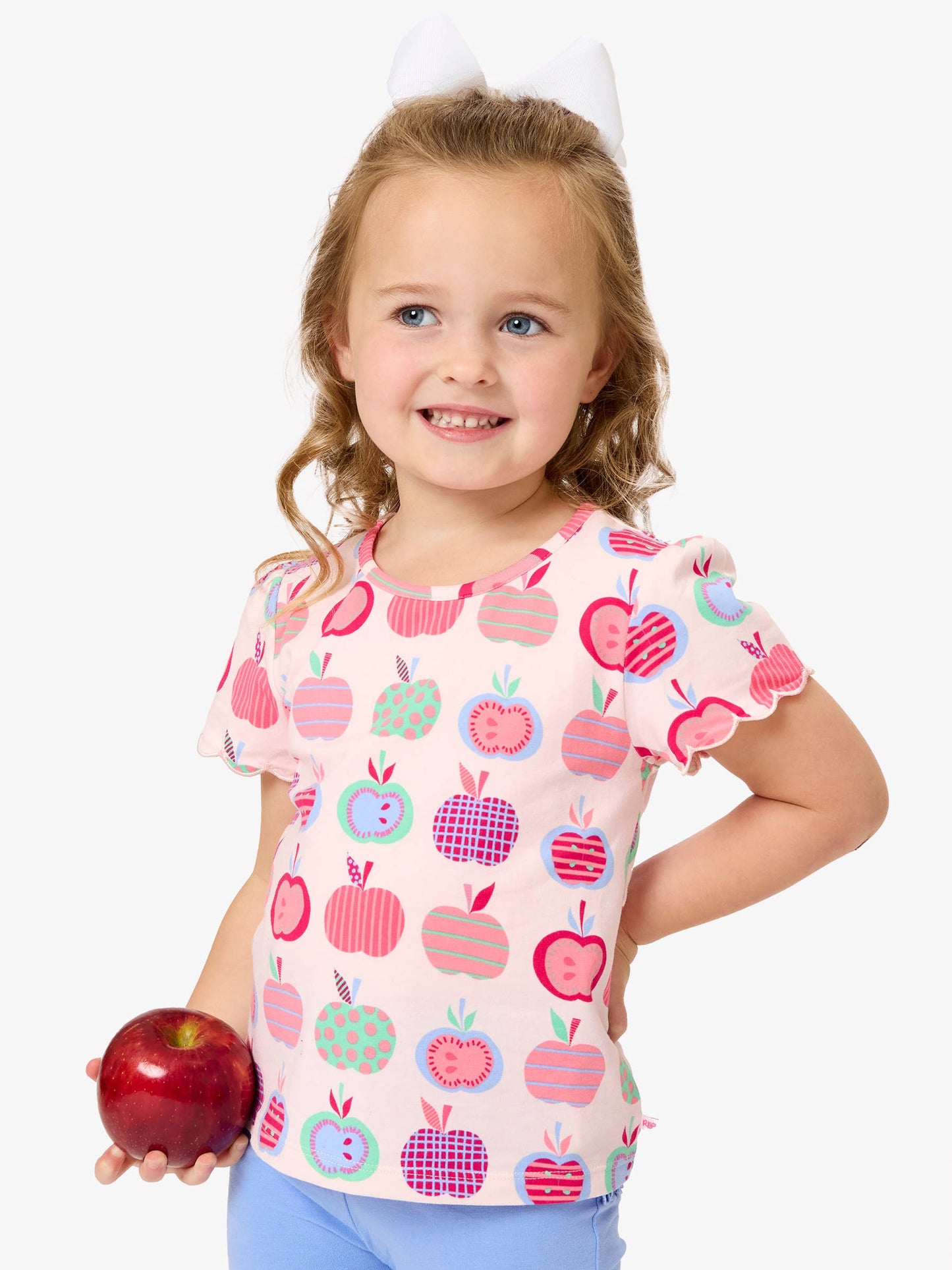 Apple Patch Knit Scallop Tee