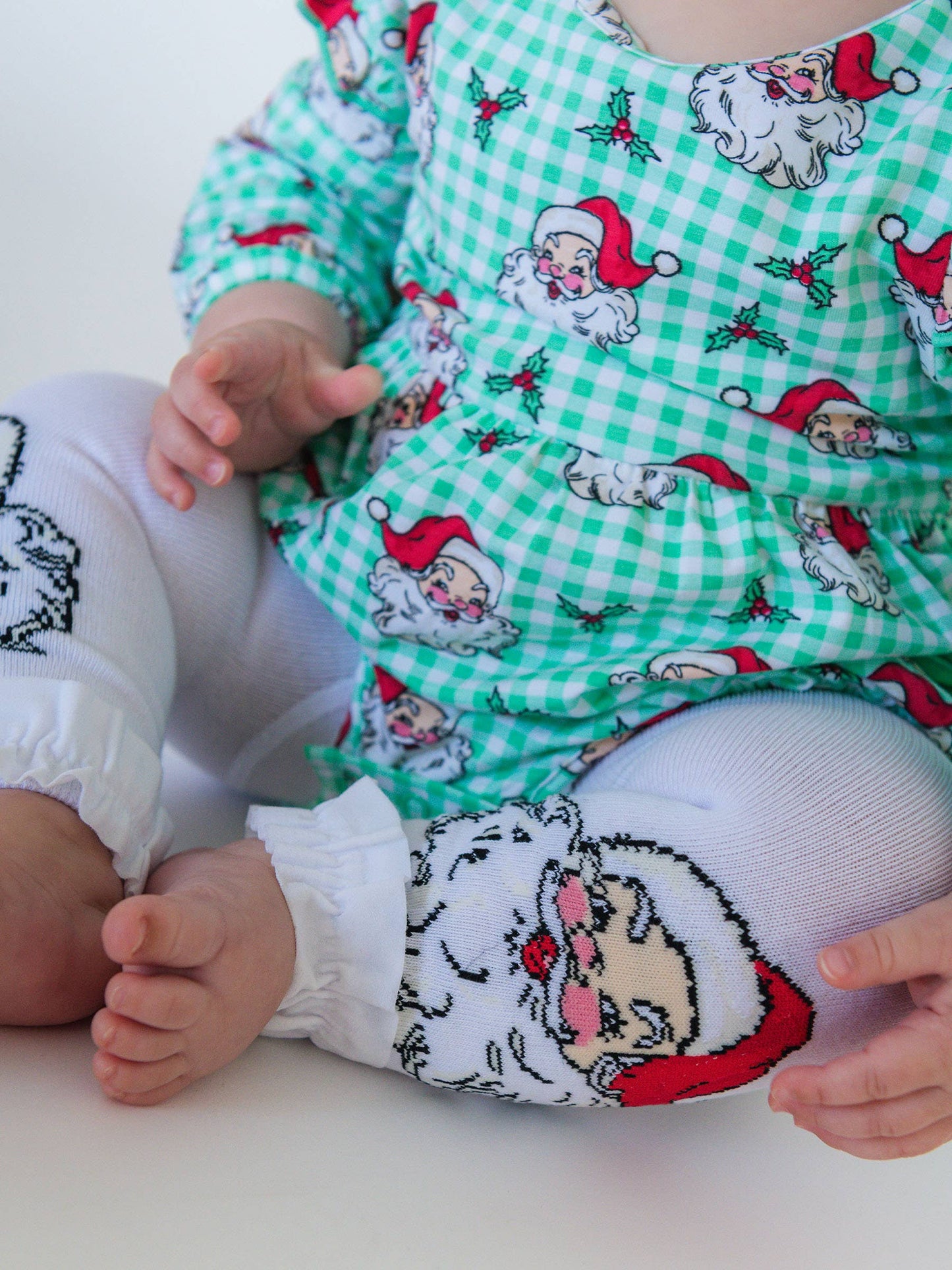 Santa Footless Ruffle Tights