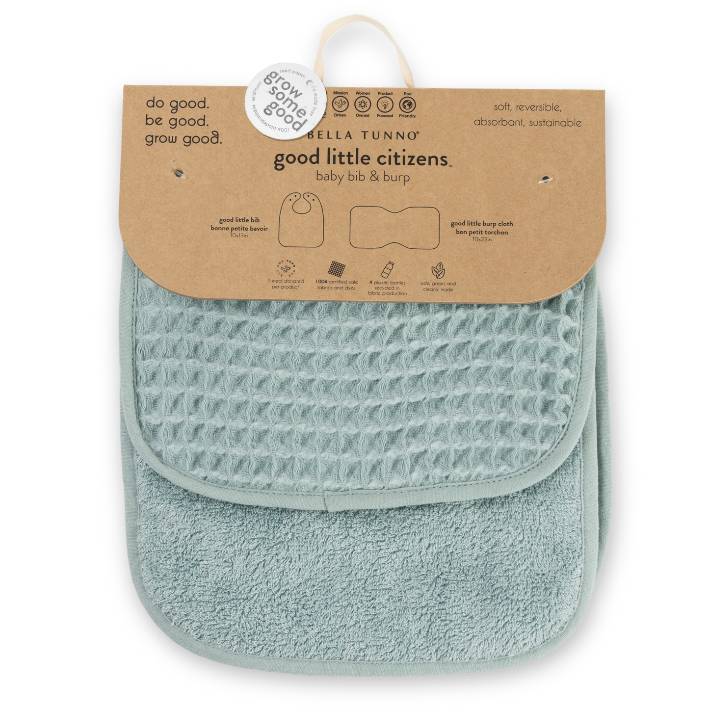 Reversible Bib/Burp Set Blush